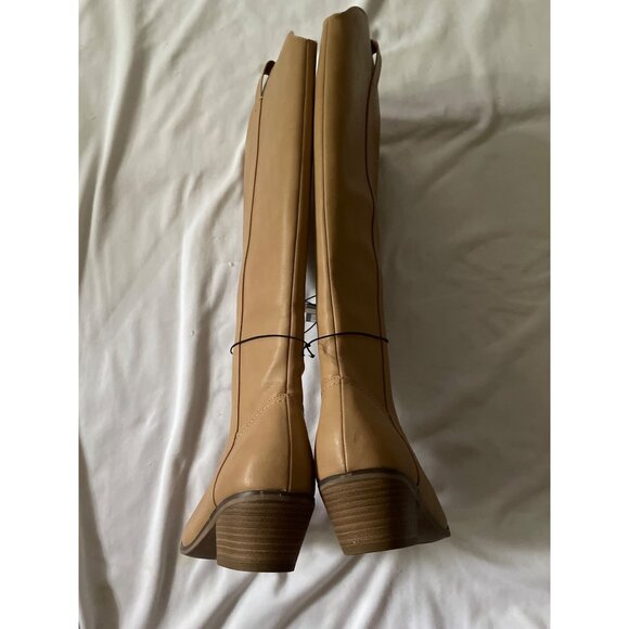 Knee High Light Brown Faux Leather Memory Foam Boots Size 11 Made In China With - Picture 8 of 8